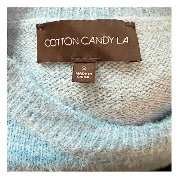 Cropped Fuzzy Blue Sweater, Size Small - Picture 4 of 4